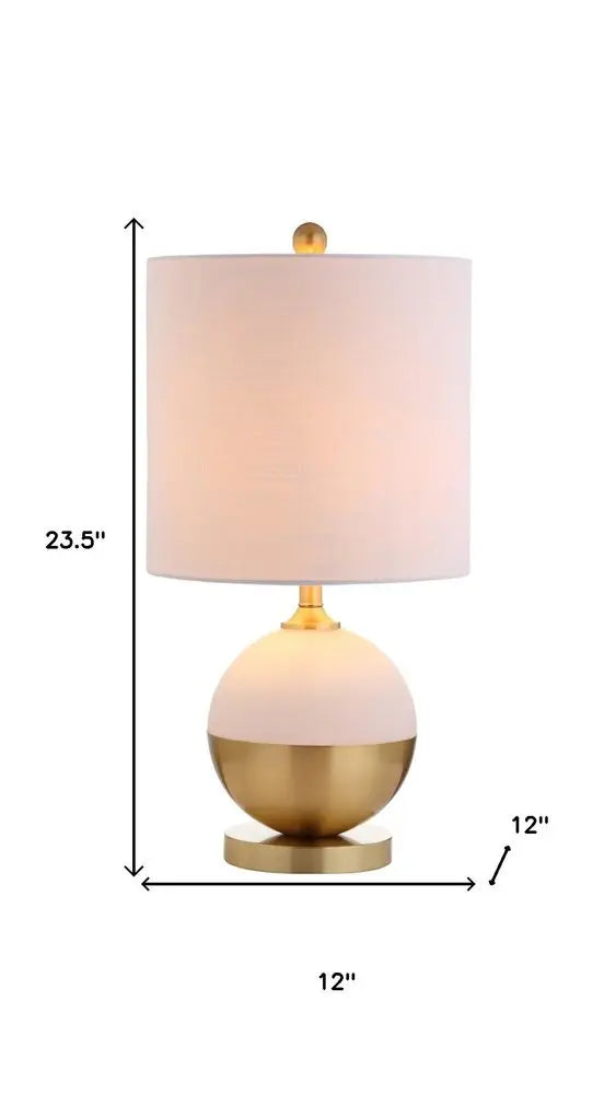 24" Gold Novelty Table Lamp LED With Drum Shade HomeRoots