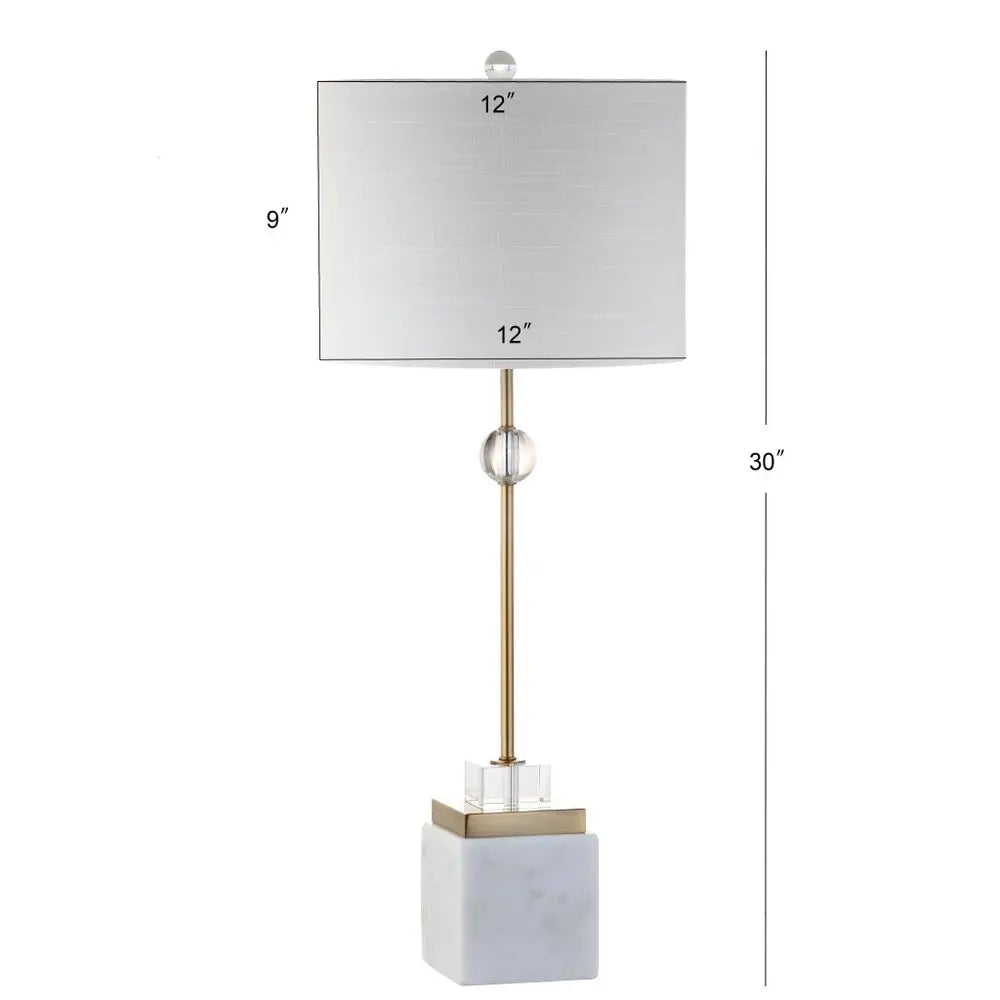 Set of Two 30" White Novelty Table Lamps LED With Drum Shades HomeRoots