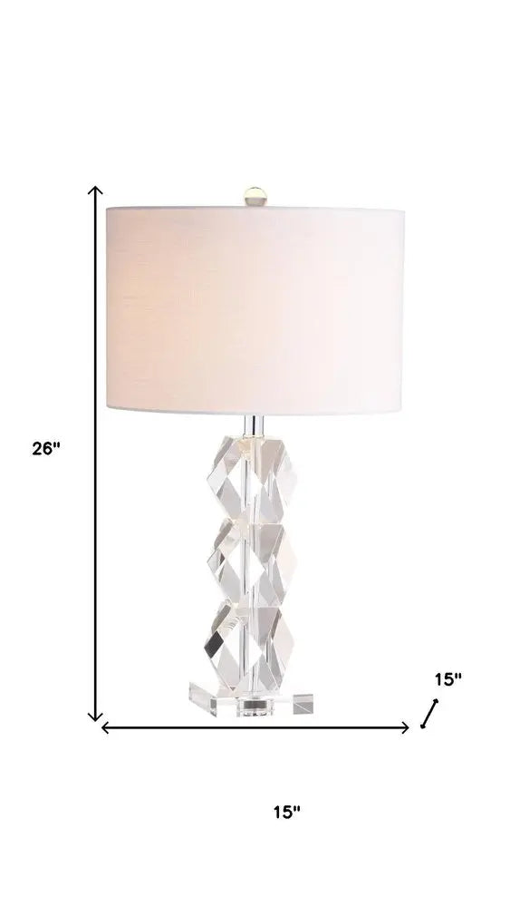 26" Clear Novelty Table Lamp LED With Drum Shade HomeRoots