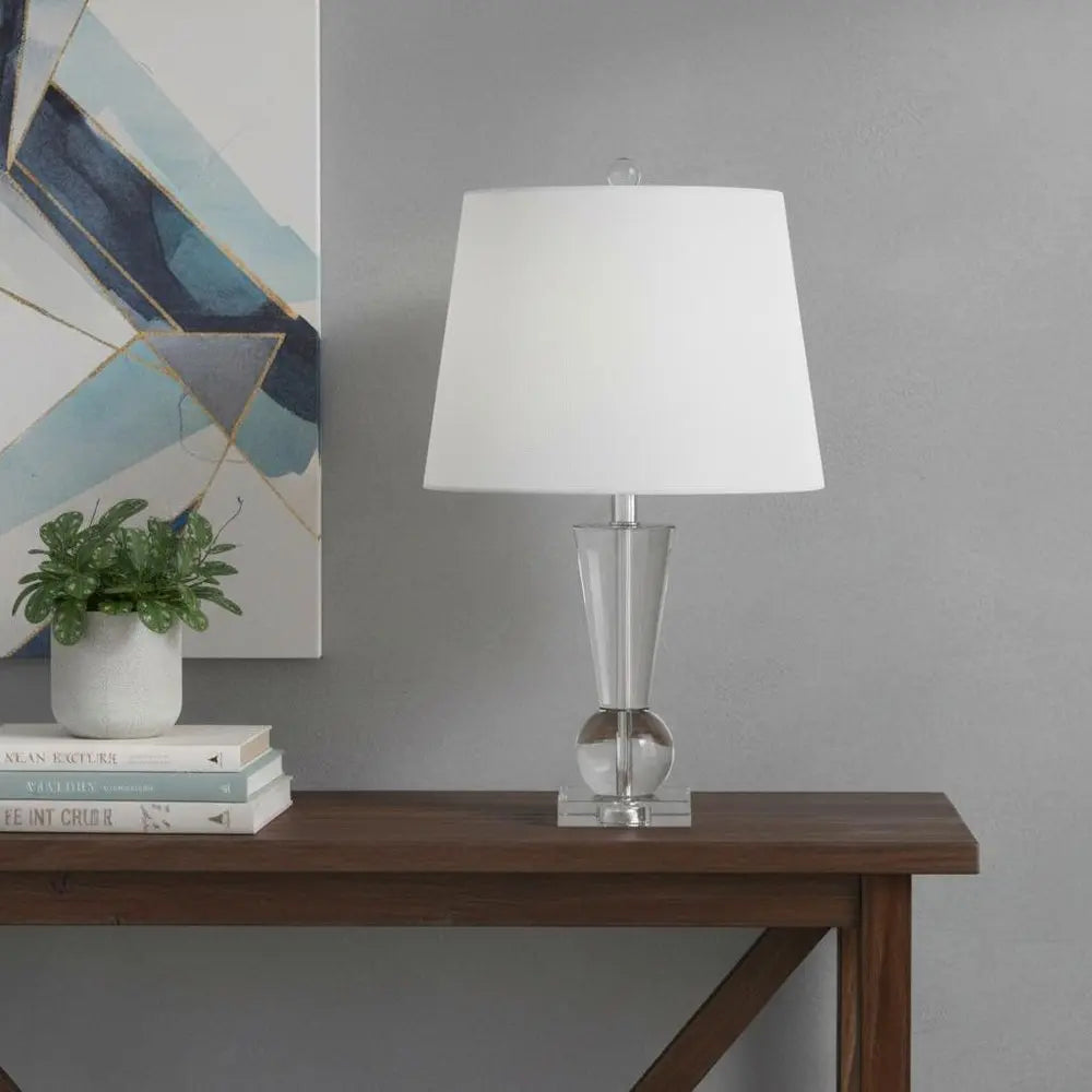 22" Clear Novelty Table Lamp LED With Empire Shade HomeRoots