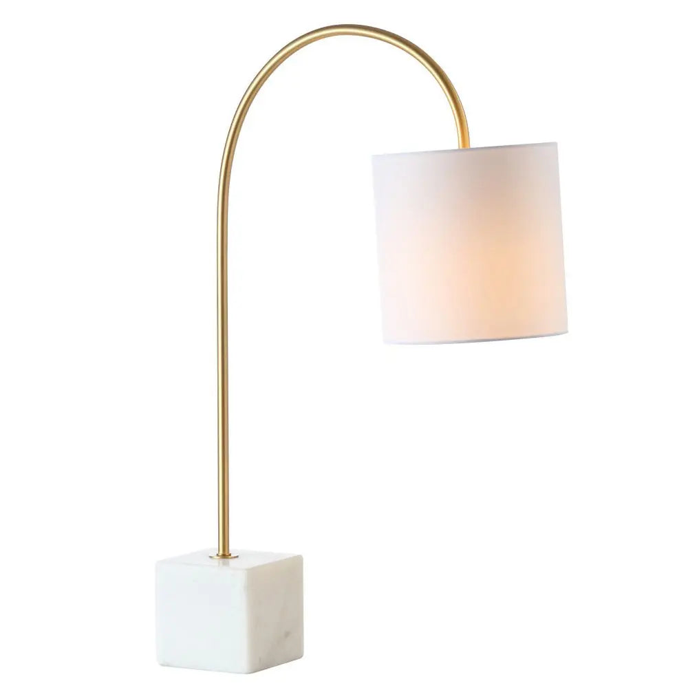 25" White Novelty Table Lamp LED With Drum Shade HomeRoots