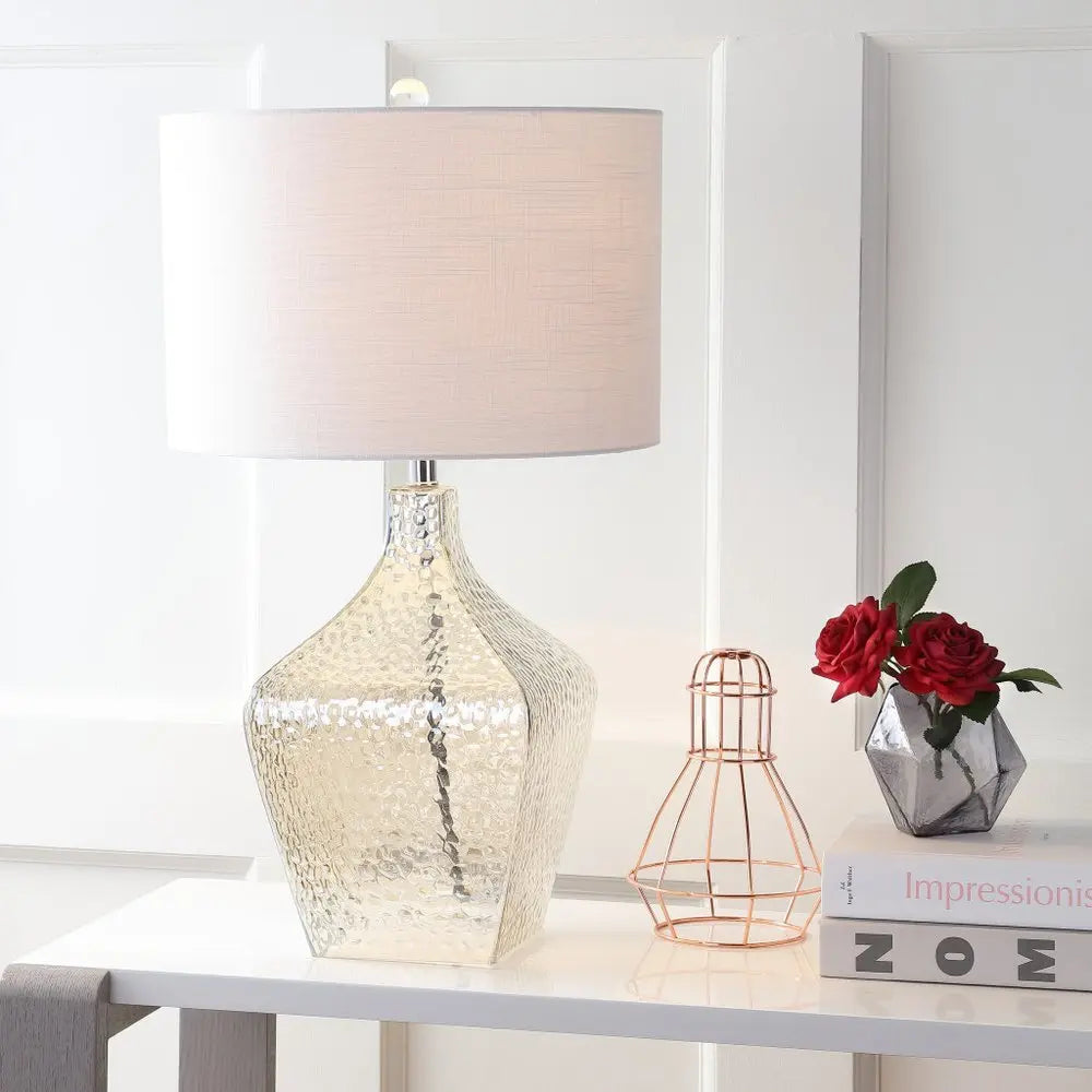 26" Clear Novelty Table Lamp LED With Drum Shade HomeRoots