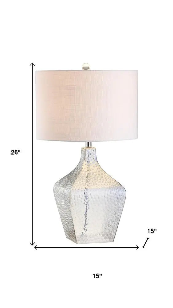 26" Clear Novelty Table Lamp LED With Drum Shade HomeRoots