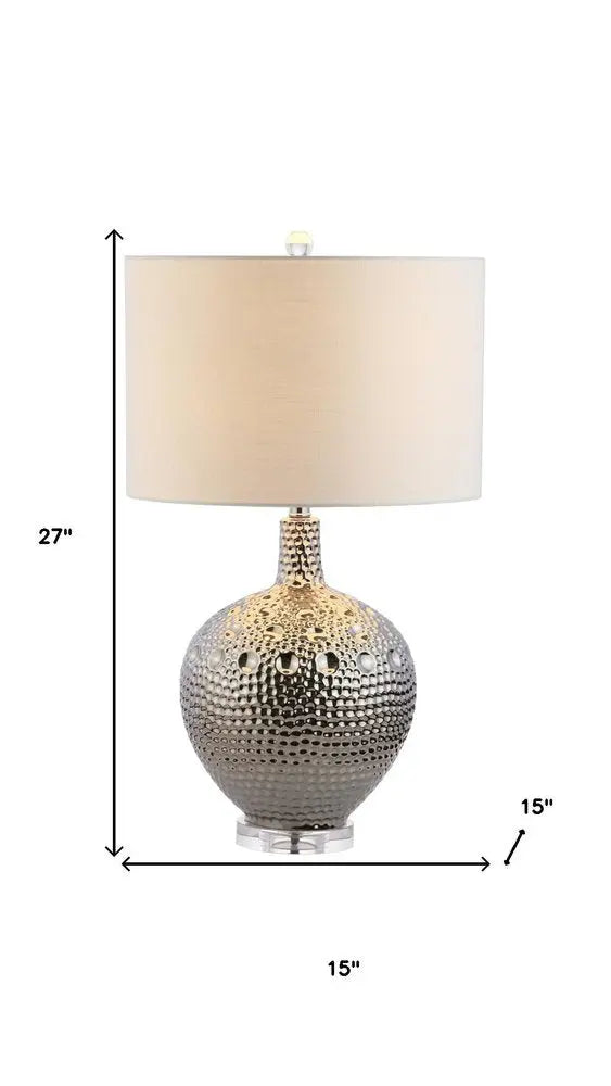 27" Clear Novelty Table Lamp LED With Drum Shade HomeRoots
