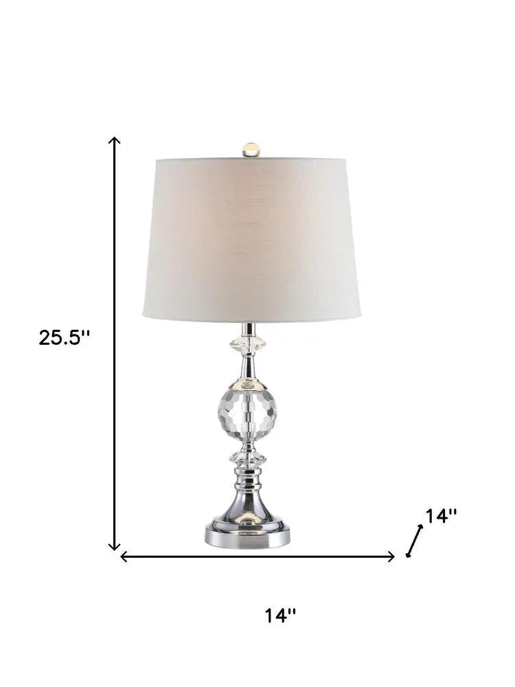 26" Silver Novelty Table Lamp LED With Drum Shade HomeRoots