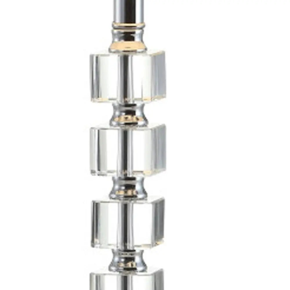 Set of Two 22" Silver Novelty Table Lamps LED With Drum Shades HomeRoots