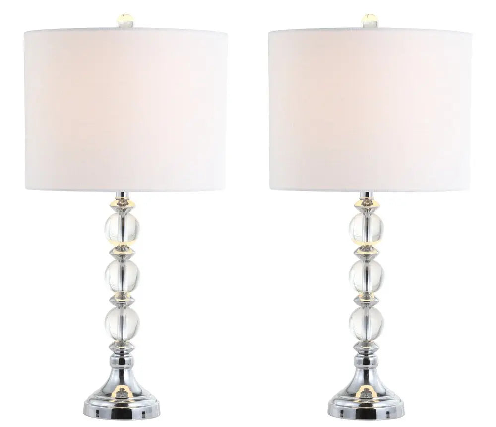 Set of Two 26" Silver Novelty Table Lamps LED With Drum Shades HomeRoots