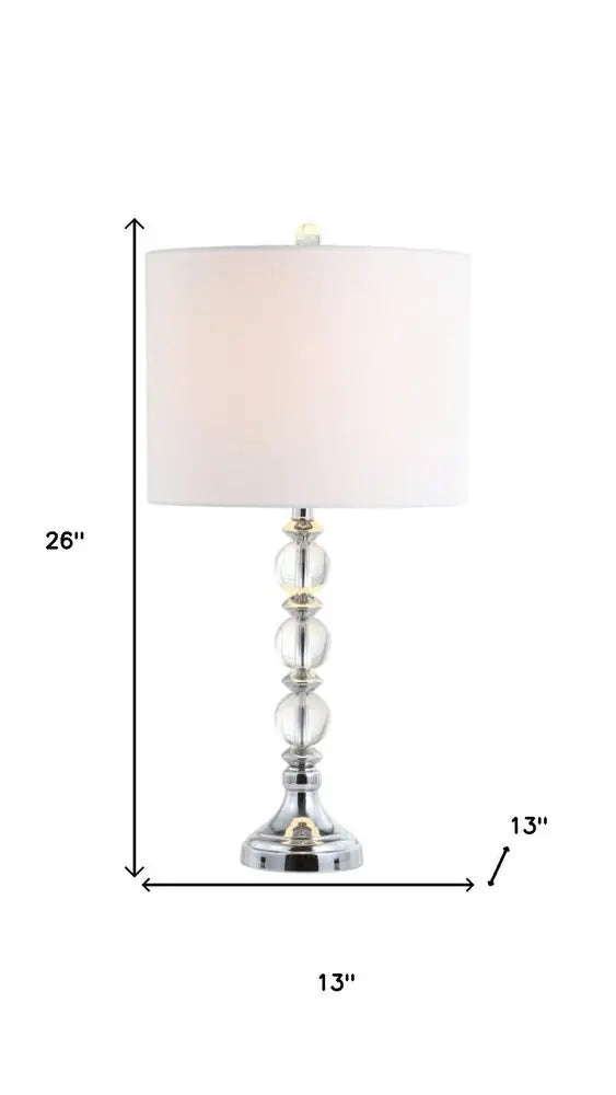 Set of Two 26" Silver Novelty Table Lamps LED With Drum Shades HomeRoots