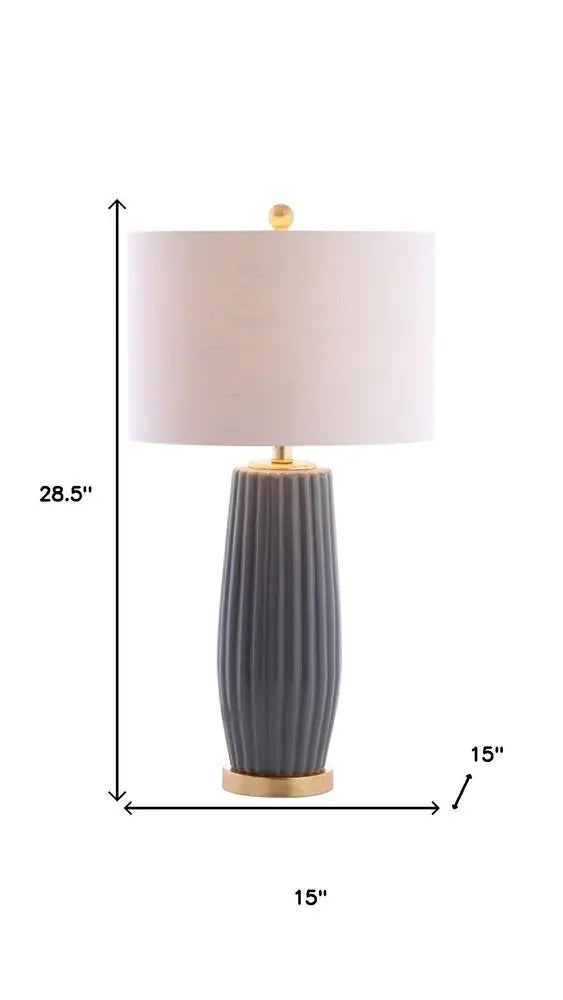 29" Gold Novelty Table Lamp LED With Drum Shade HomeRoots