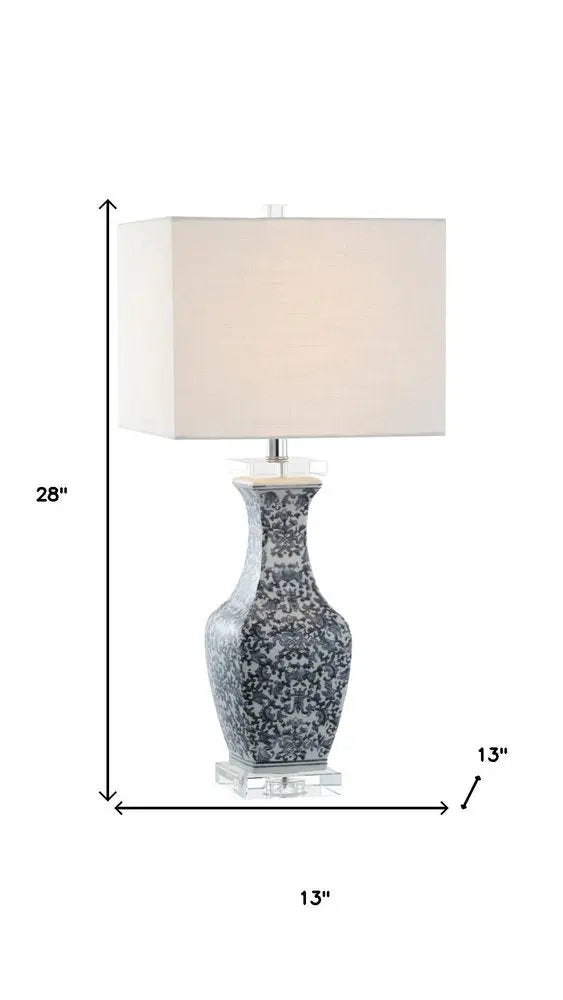 28" Clear Novelty Table Lamp LED With Square Shade HomeRoots