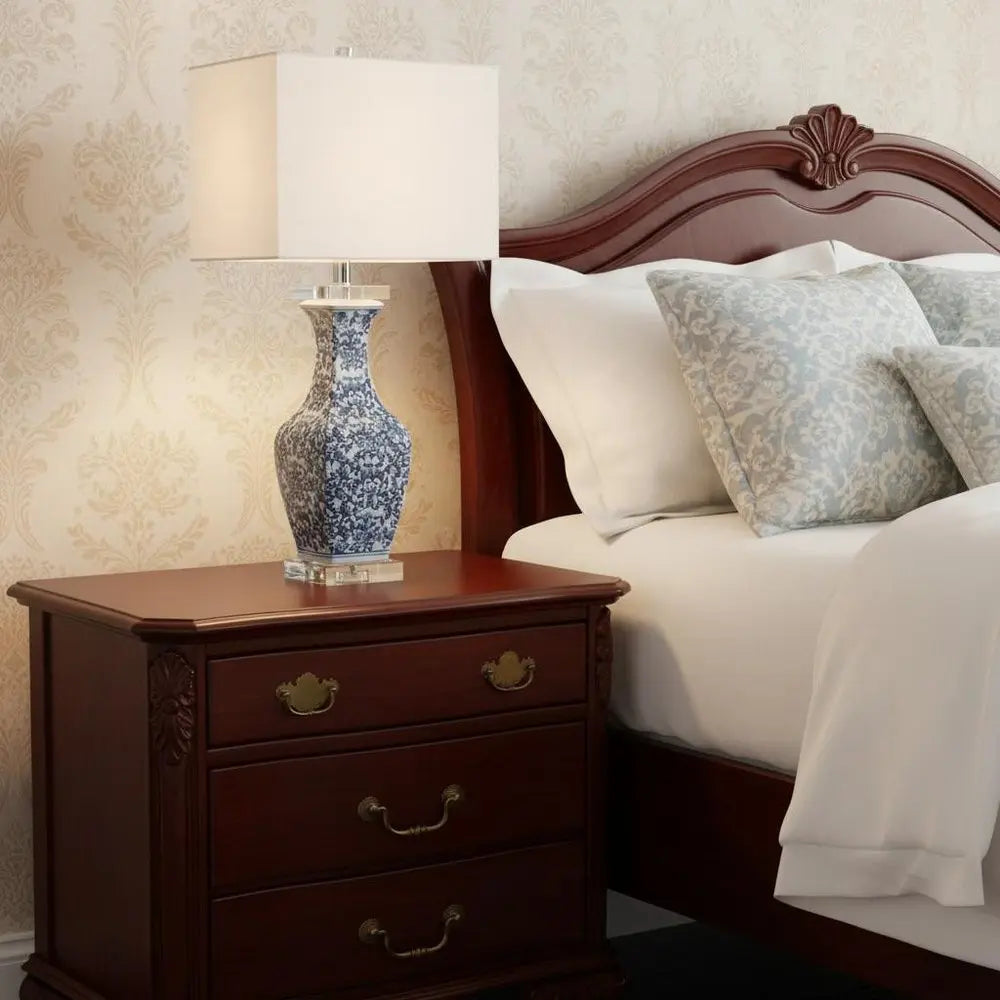 28" Clear Novelty Table Lamp LED With Square Shade HomeRoots