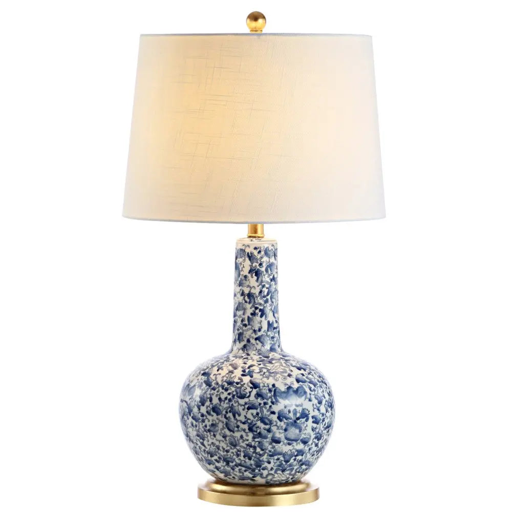 30" Gold Gourd Table Lamp LED With Empire Shade HomeRoots