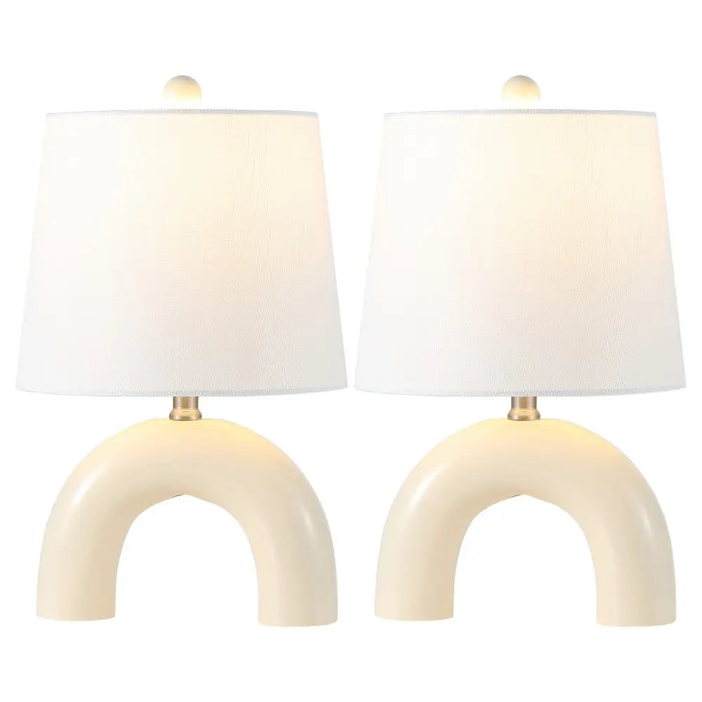Set of Two 18" Clear Novelty Table Lamps LED With Empire Shades HomeRoots