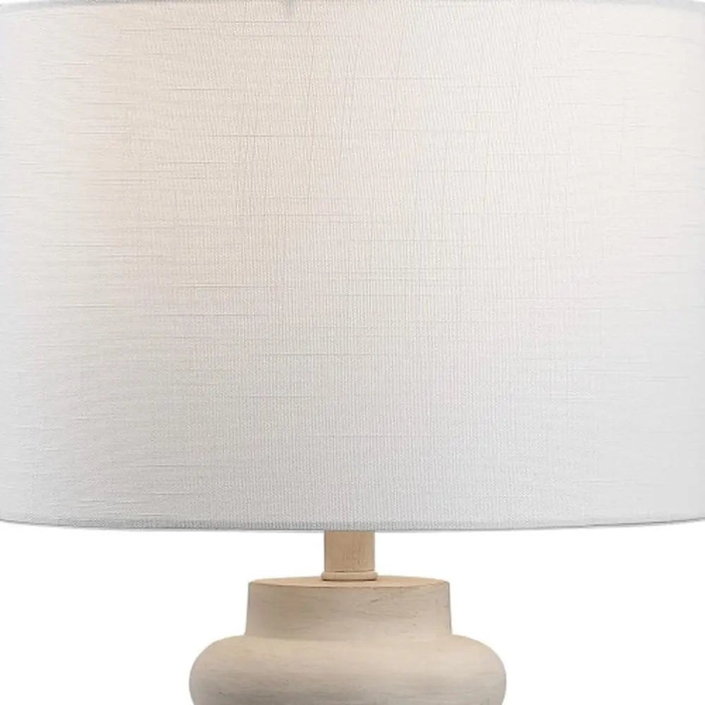 26" Clear Round Table Lamp LED With Drum Shade HomeRoots