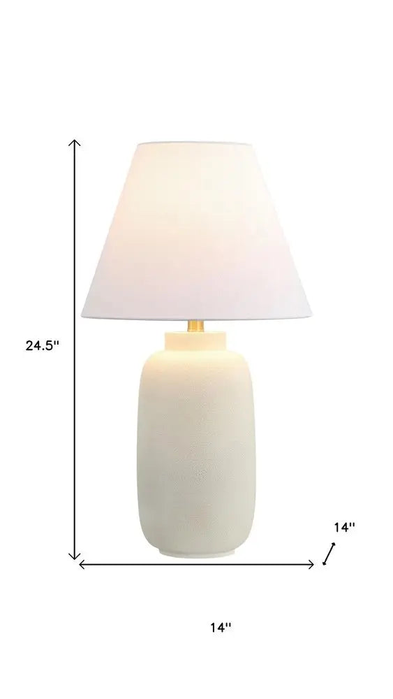 Set of Two 25" Clear Urn Table Lamps LED With Cone Shades HomeRoots