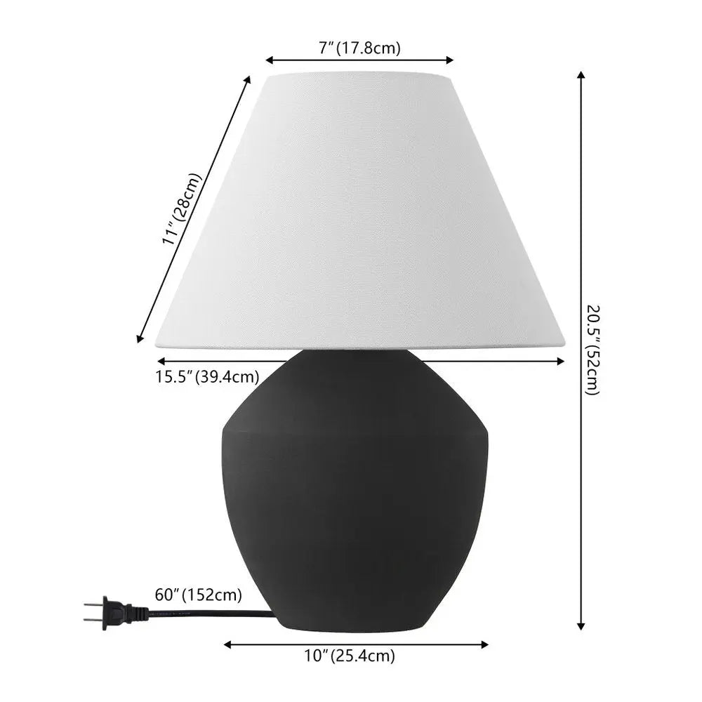 Set of Two 21" Clear Novelty Table Lamps LED With Empire Shades HomeRoots