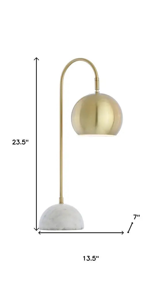 24" White Novelty Table Lamp LED With Globe Shade HomeRoots