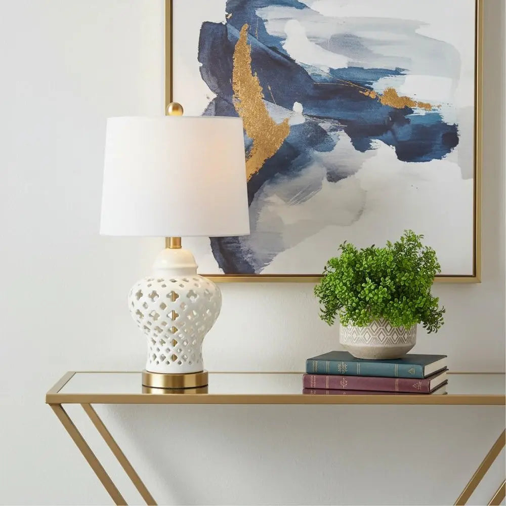 21" Gold Novelty Table Lamp LED With Globe Shade HomeRoots