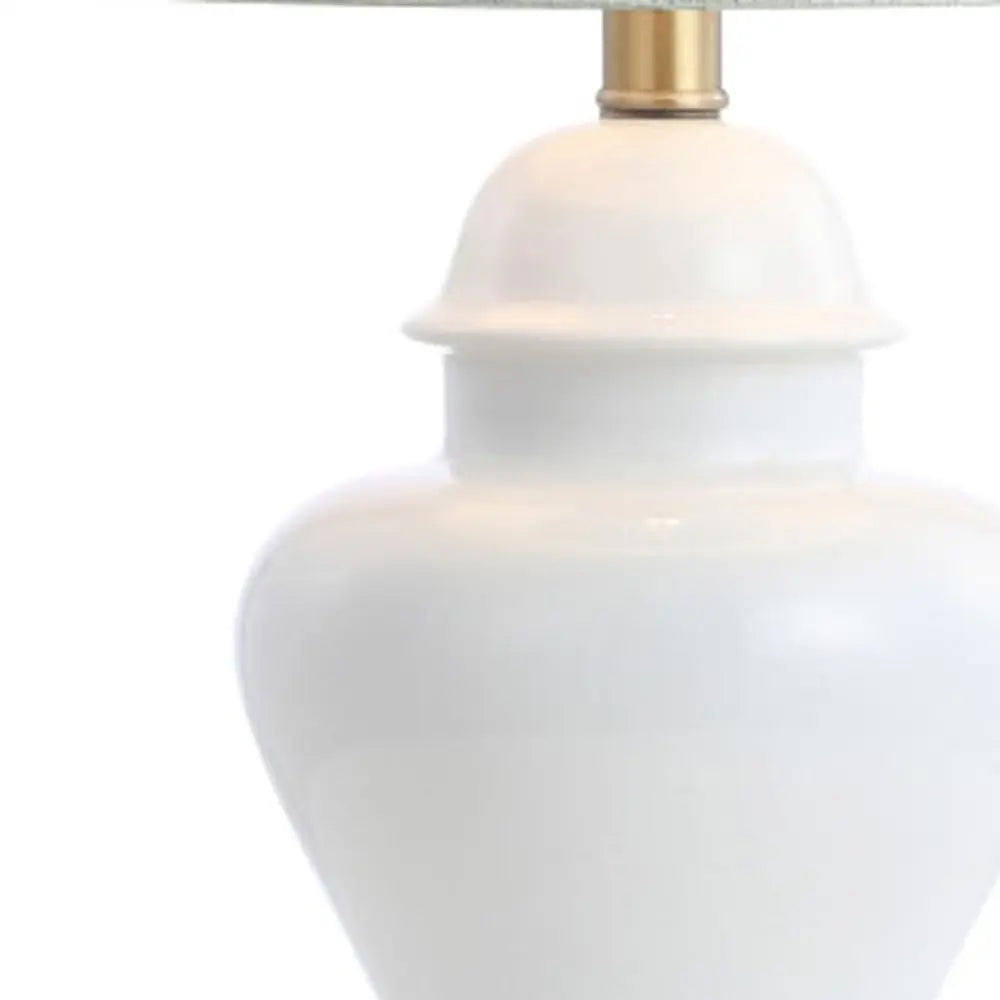 Set of Two 22" Gold Urn Table Lamps LED With Drum Shades HomeRoots