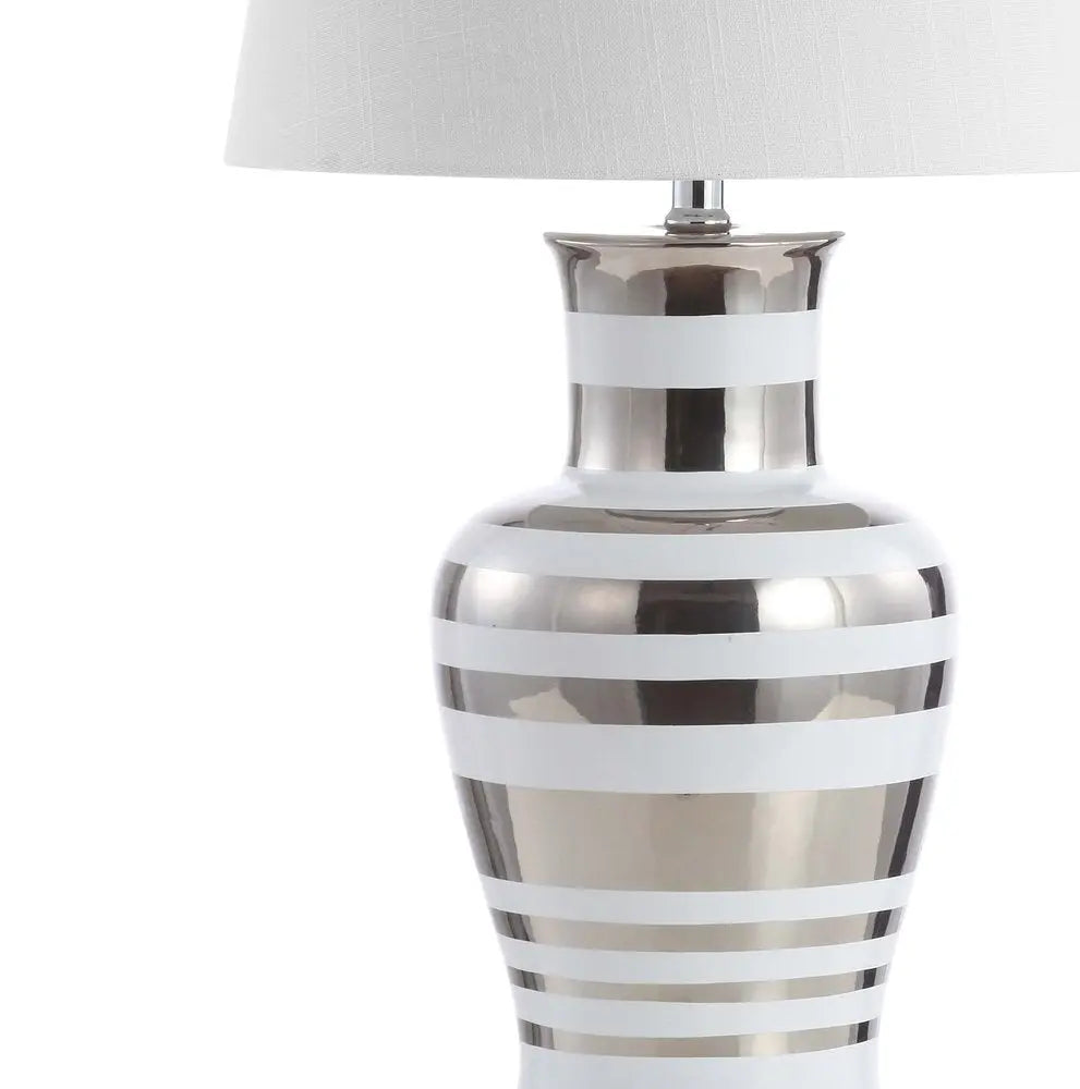 29" Silver Novelty Table Lamp LED With Empire Shade HomeRoots