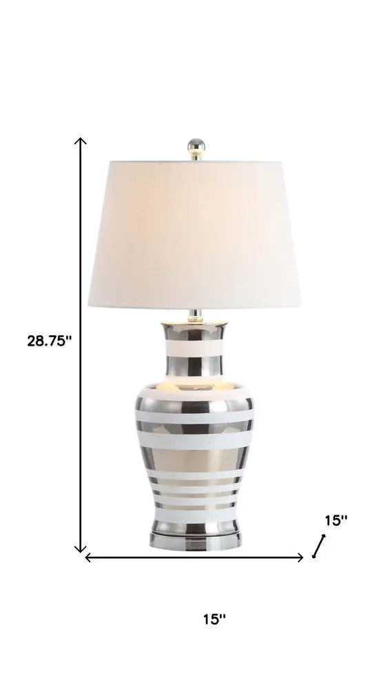 29" Silver Novelty Table Lamp LED With Empire Shade HomeRoots