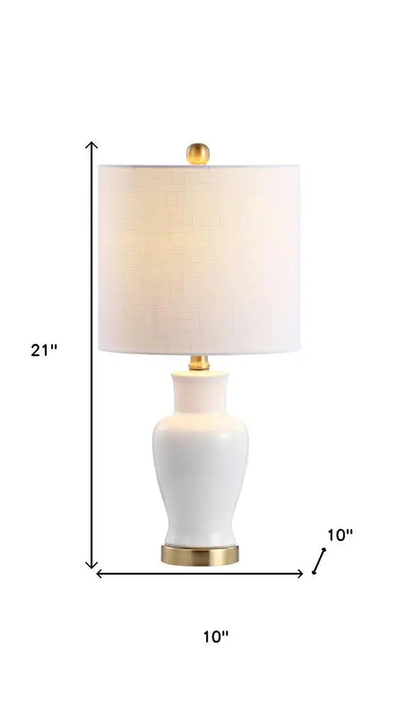 21" Gold Urn Table Lamp LED With Drum Shade HomeRoots