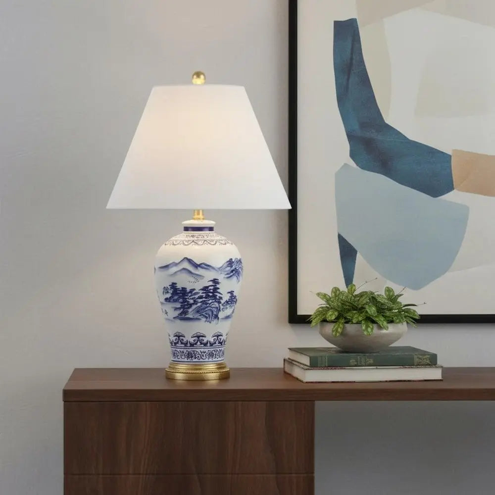 27" Gold Novelty Table Lamp LED With Empire Shade HomeRoots