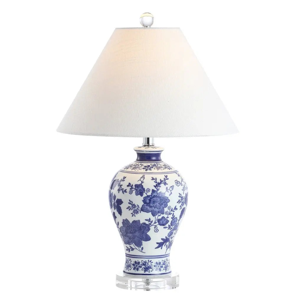 22" Clear Urn Table Lamp LED With Empire Shade HomeRoots