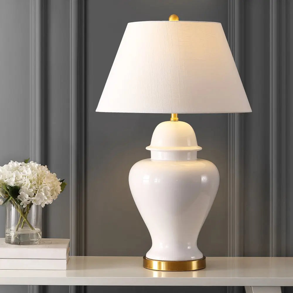 33" Gold Novelty Table Lamp LED With Empire Shade HomeRoots