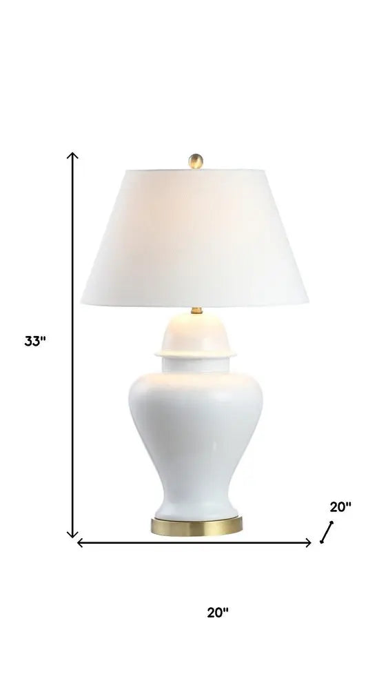 33" Gold Novelty Table Lamp LED With Empire Shade HomeRoots