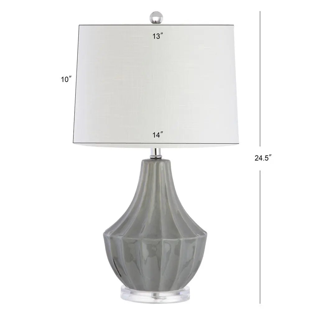 25" Clear Novelty Table Lamp LED With Drum Shade HomeRoots
