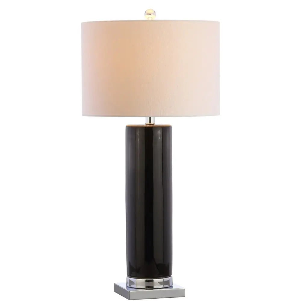 32" Silver Novelty Table Lamp LED With Drum Shade HomeRoots
