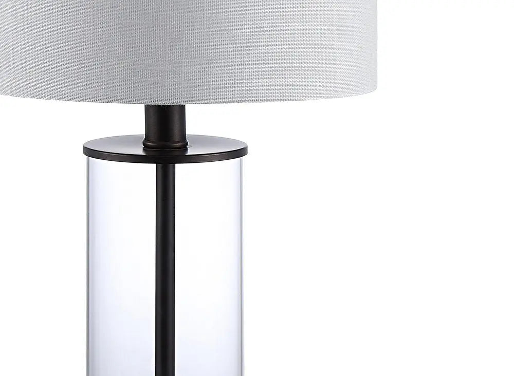 Set of Two 21" Antiqued Bronze USB Table Lamps LED With Drum Shades HomeRoots