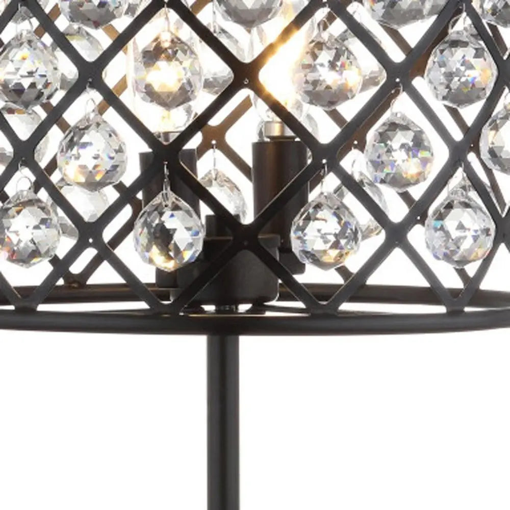 23" Antiqued Bronze Novelty Table Lamp LED With Globe Shade HomeRoots