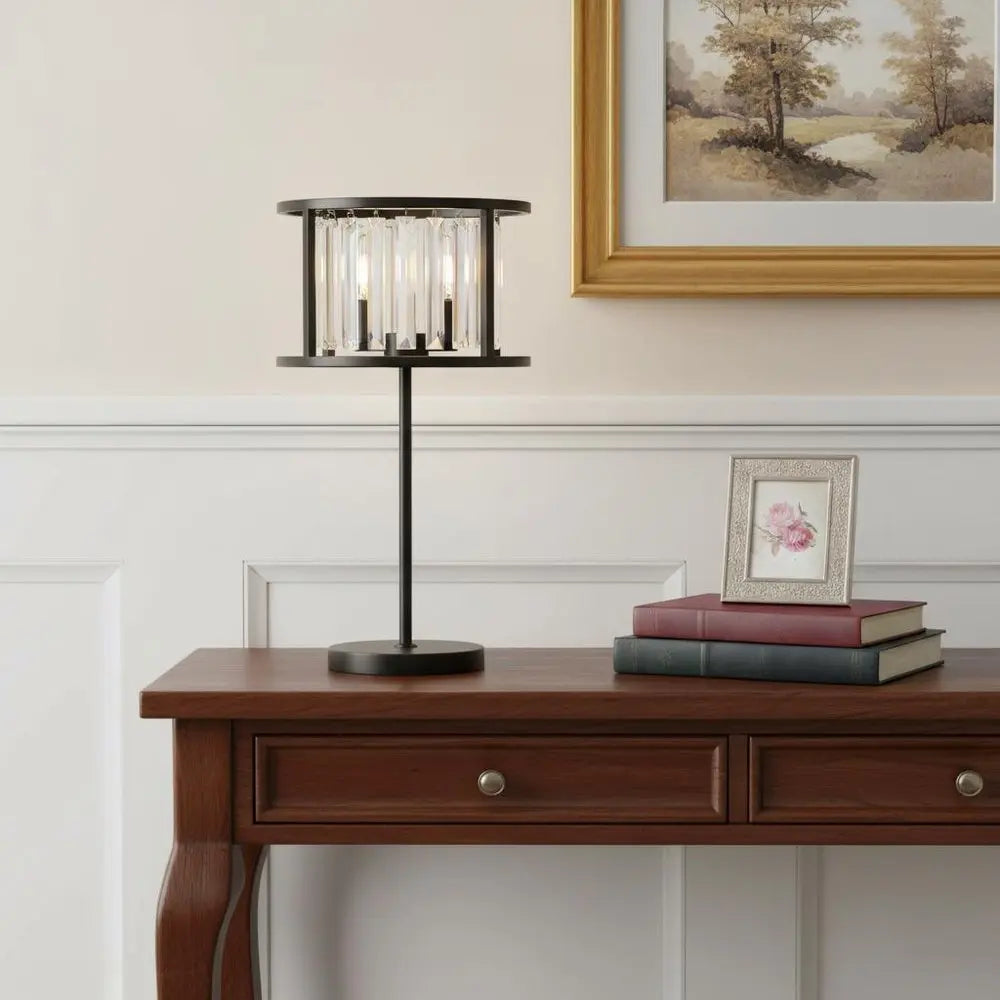 22" Antiqued Bronze Novelty Table Lamp LED With Globe Shade HomeRoots