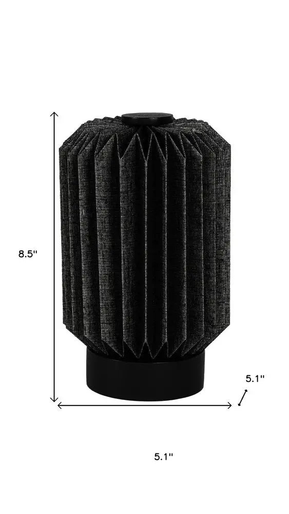 9" Black Geometric Table Lamp LED With Cylinder Shade HomeRoots