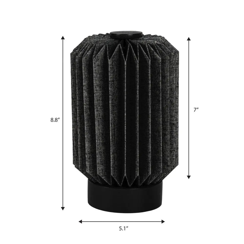 9" Black Geometric Table Lamp LED With Cylinder Shade HomeRoots