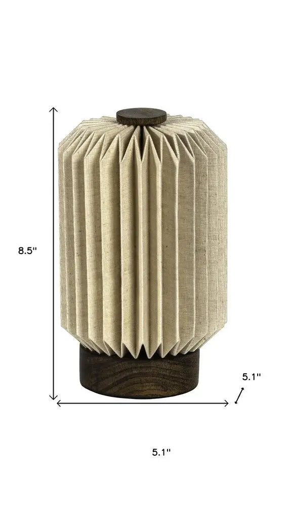 9" Natural Geometric Table Lamp LED With Cylinder Shade HomeRoots