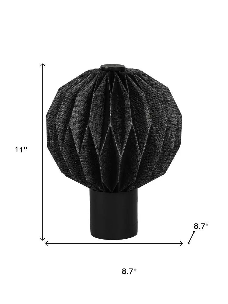 11" Black Geometric Table Lamp LED With Globe Shade HomeRoots
