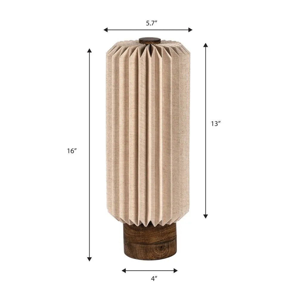 16" Natural Geometric Table Lamp LED With Cylinder Shade HomeRoots