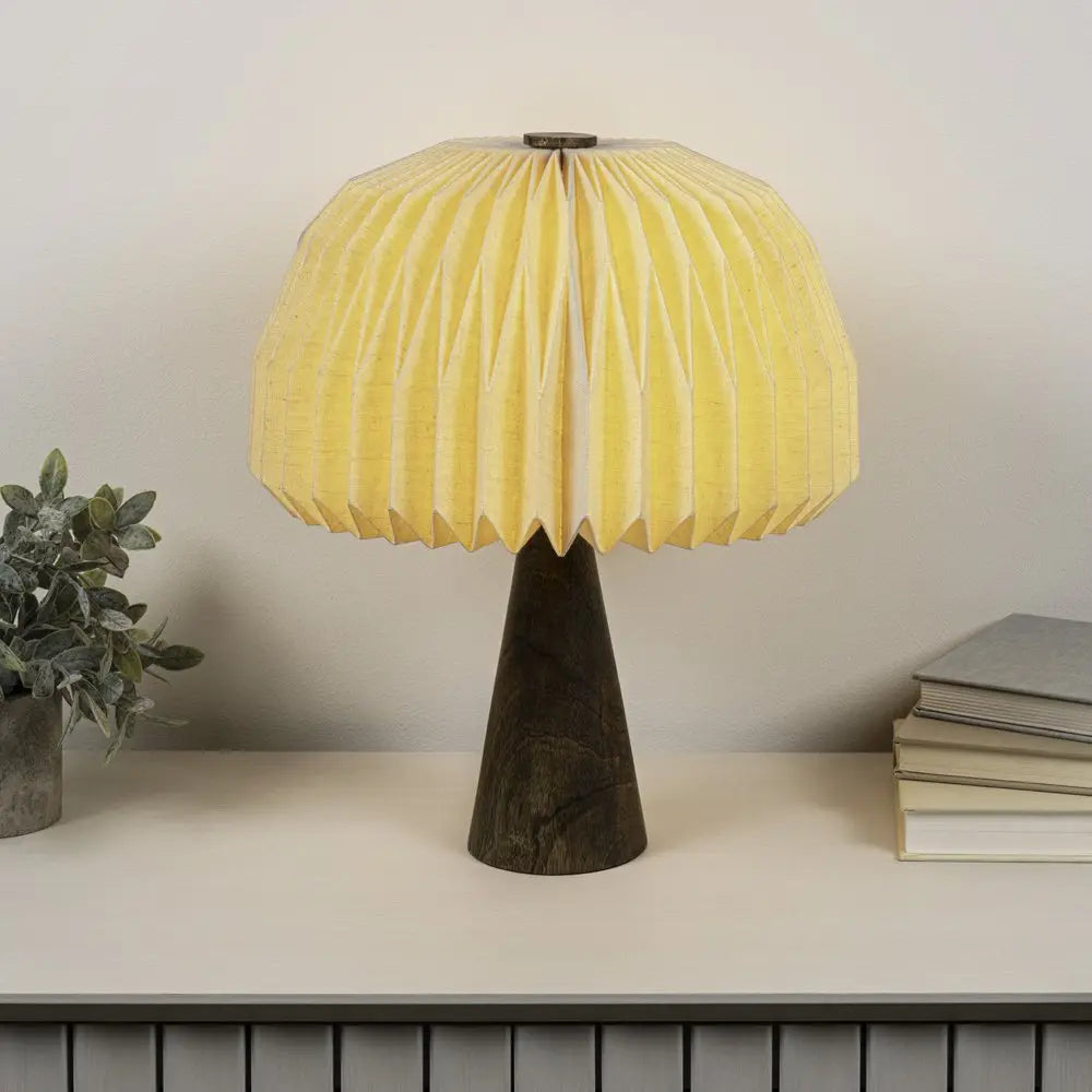 16" Natural Geometric Table Lamp LED With Dome Shade HomeRoots