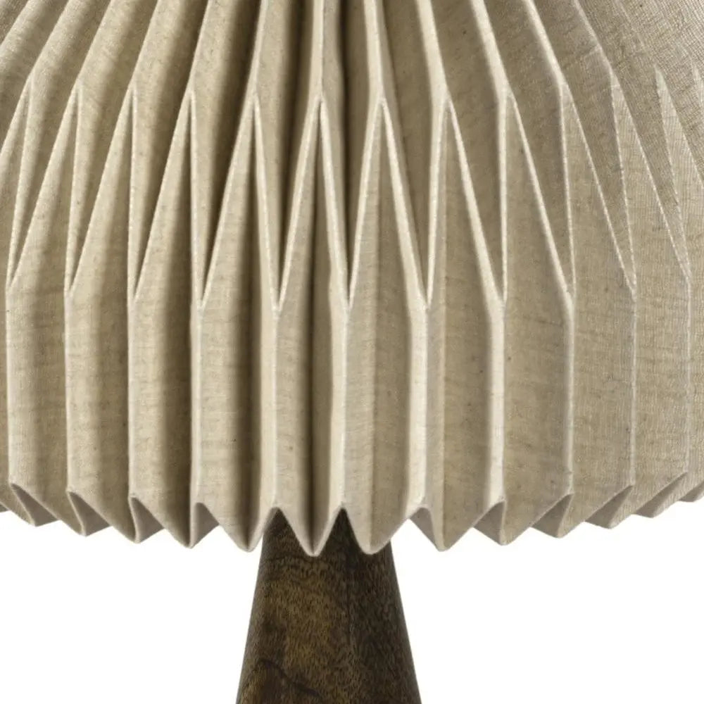 16" Natural Geometric Table Lamp LED With Dome Shade HomeRoots