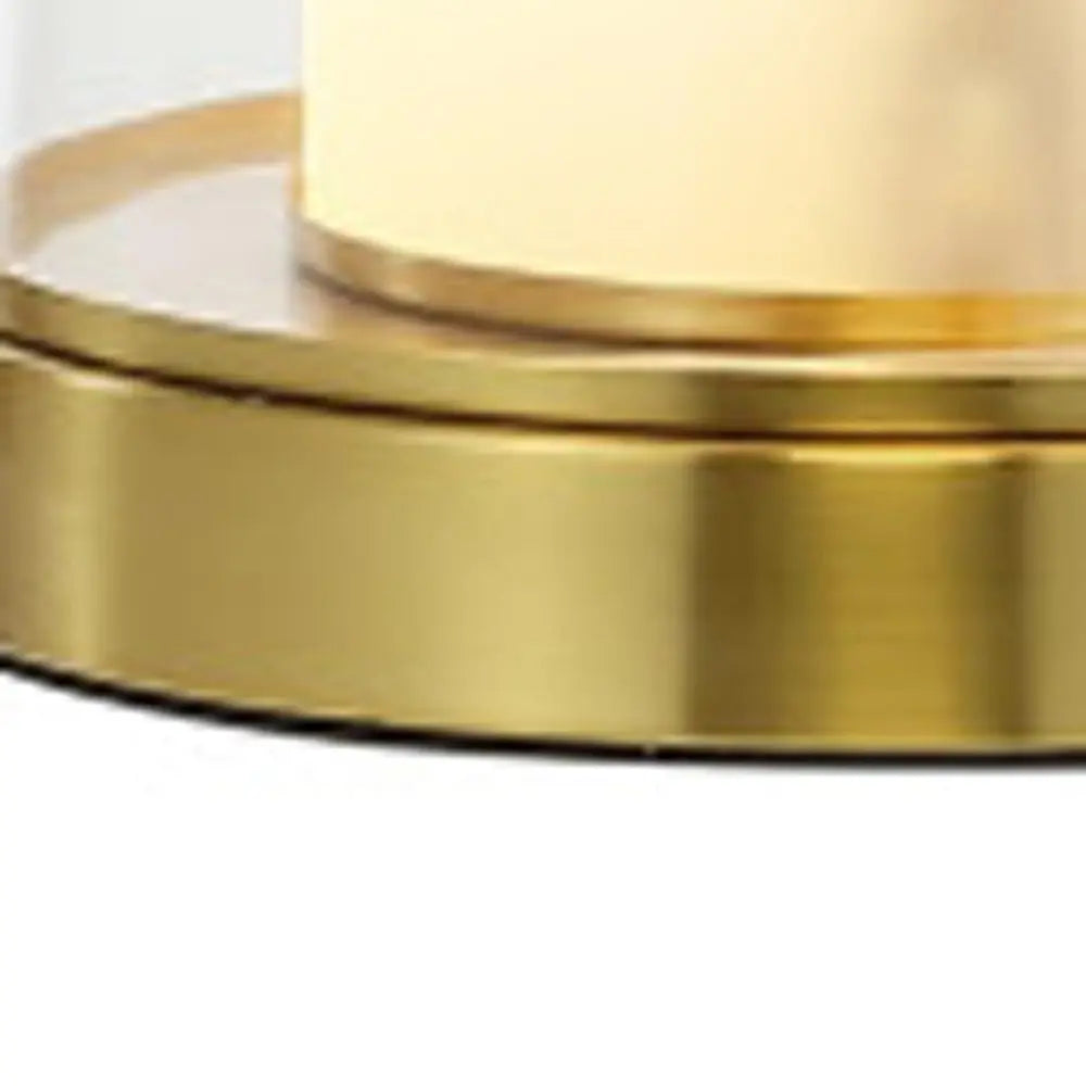 Set of Two 26" Gold Lighthouse Table Lamps LED With Drum Shades HomeRoots