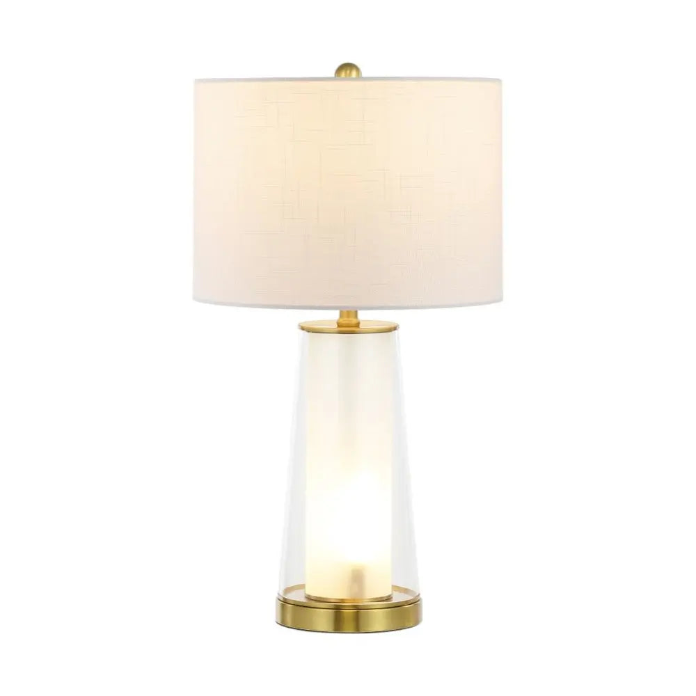 Set of Two 26" Gold Lighthouse Table Lamps LED With Drum Shades HomeRoots