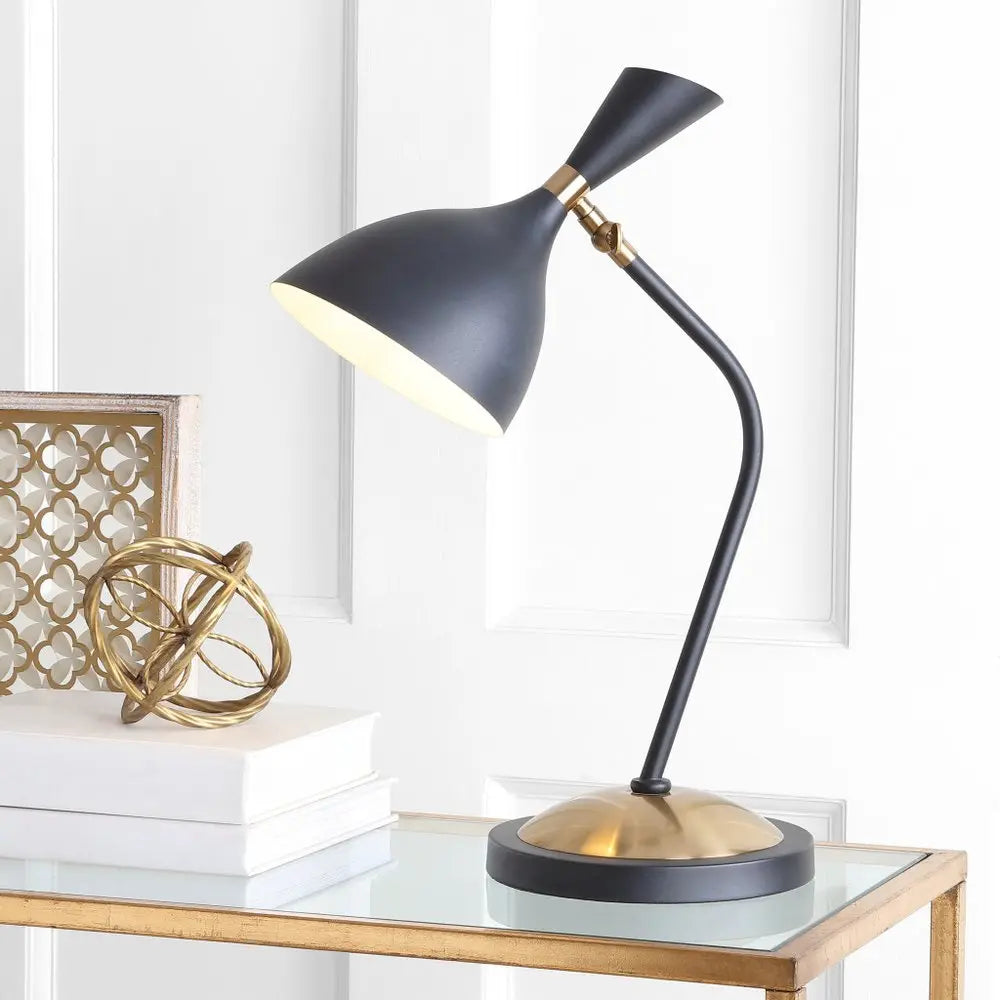 22" Black Table Lamp LED With Bell Shade HomeRoots