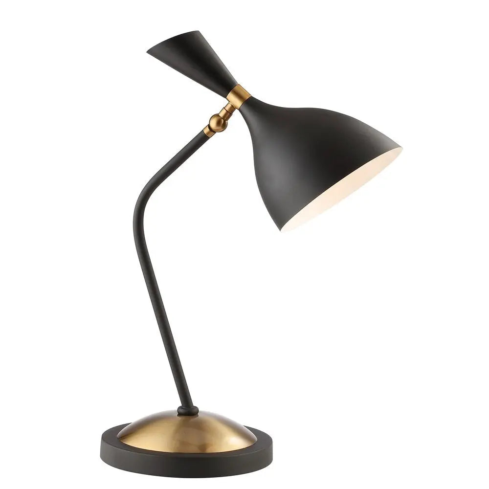 22" Black Table Lamp LED With Bell Shade HomeRoots