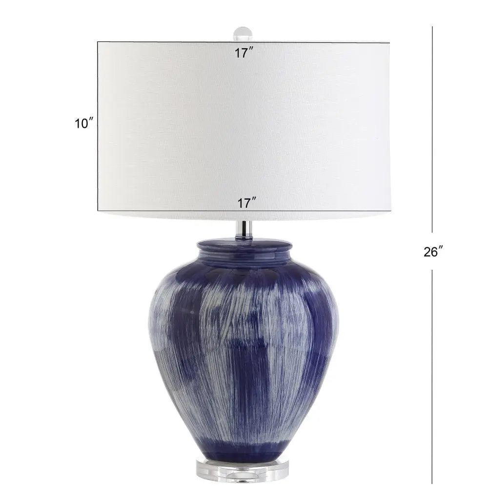 26" Clear Novelty Table Lamp LED With Drum Shade HomeRoots