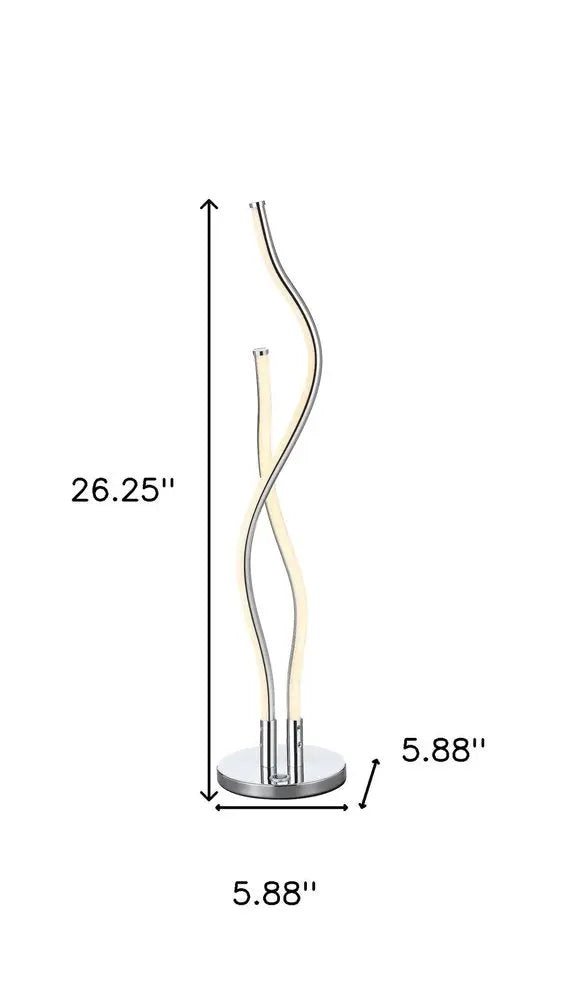 26" Silver Novelty Table Lamp LED HomeRoots