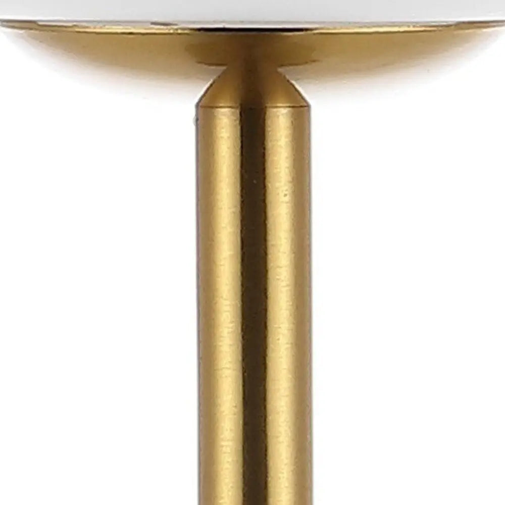 12" Gold USB Table Lamp LED With Globe Shade HomeRoots