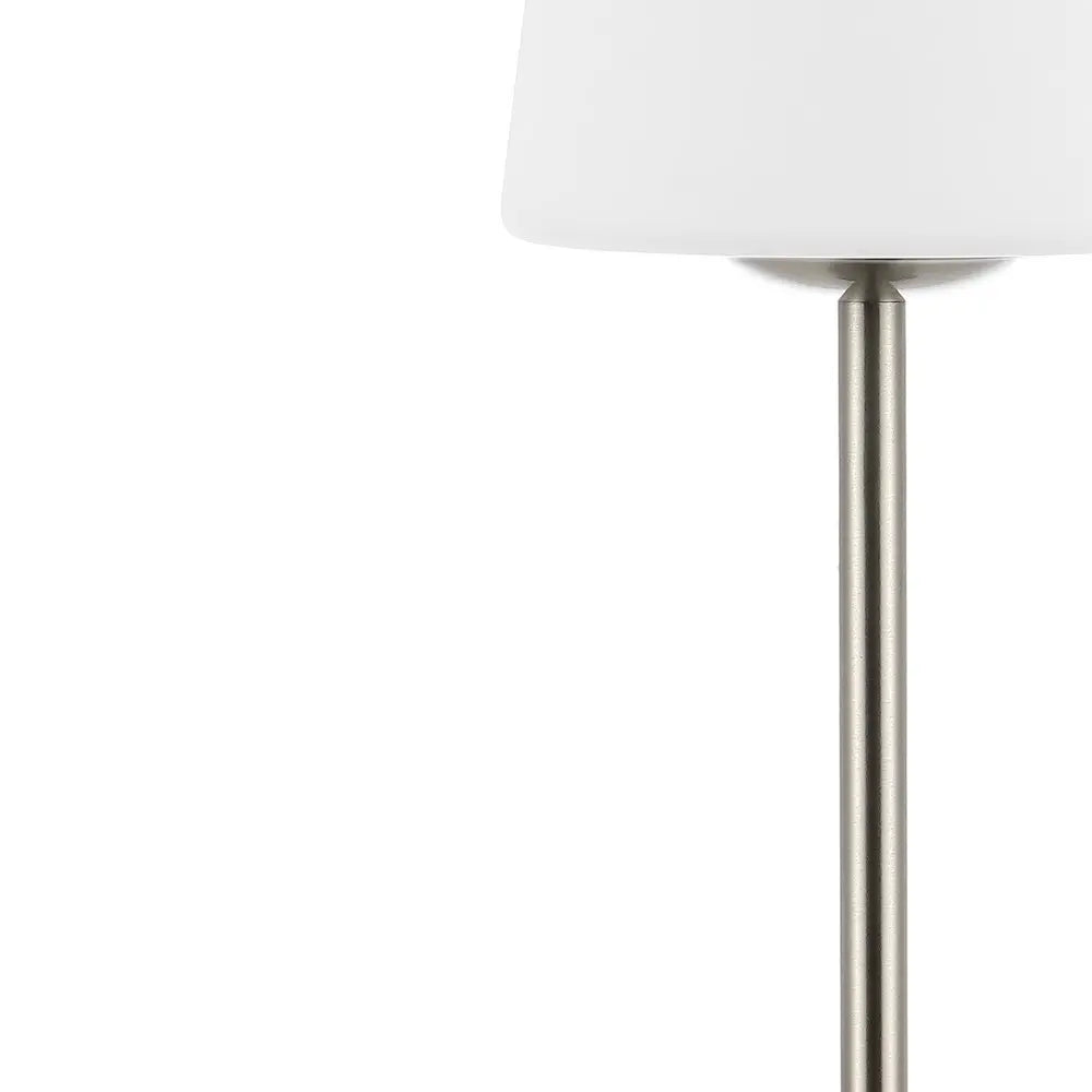 13" Nickel USB Table Lamp LED With Empire Shade HomeRoots